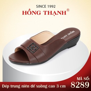  Dép Nữ Trung Niên HỒNG THẠNH Dép Da Êm Chân Đế Xuồng Cao 3cm An Toàn Thoải Mái - 8289 