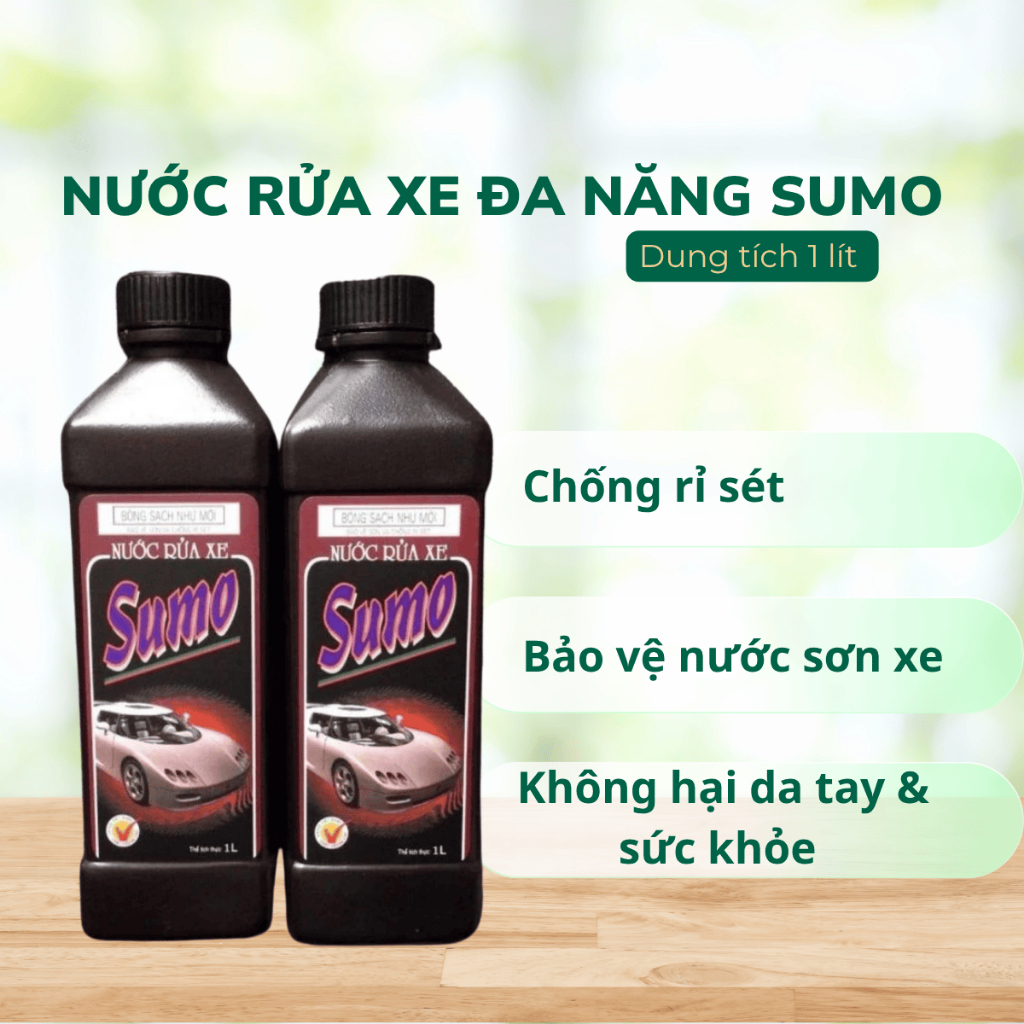 Dung Dịch Rửa Xe Đa Năng SUMO 1 lít - Không Gây Ăn Mòn, Dùng Được Cho Xe Máy & Ô Tô