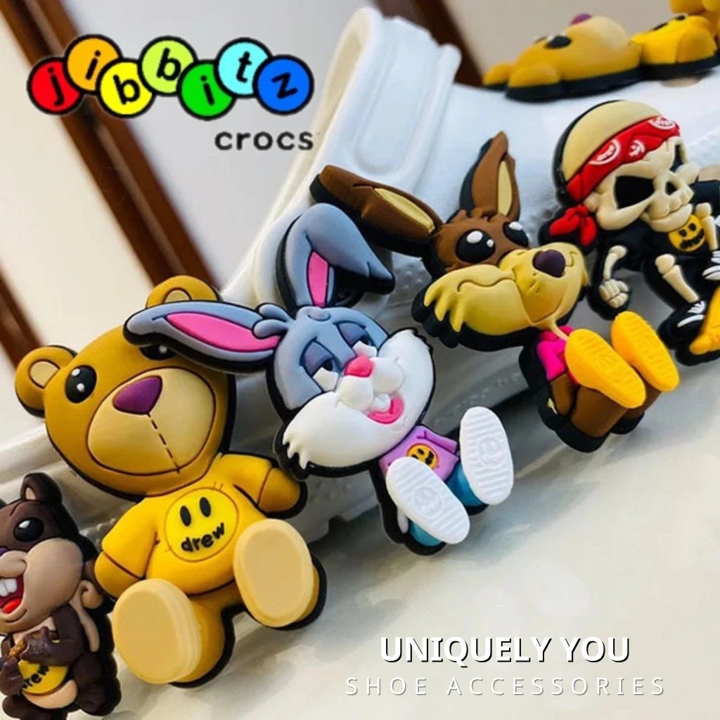 Bộ hình gắn Drew House 3D - Sticker Charm Drew House gắn dép Crocs Classic Baya Clog