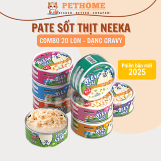 [Combo 20 Lon] Pate Mèo Neeka Lon 85g Dạng Sốt Thịt, Pate Neeka Cho Mèo Dạng Gravy Vị Gà Mix Rau Củ