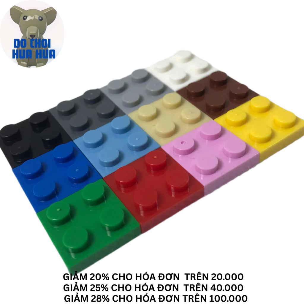 Combo 10 Viên Đồ Chơi Lắp Ráp Gạch 2x2 Dẹp/Phụ Kiện Moc 2x2x1
