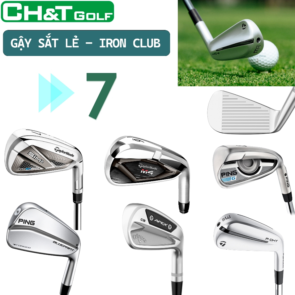 Gậy golf sắt, gậy sắt lẻ số 7 nhật cũ đã qua sử dụng, golf iron Titleist, TaylorMade, Callaway,...