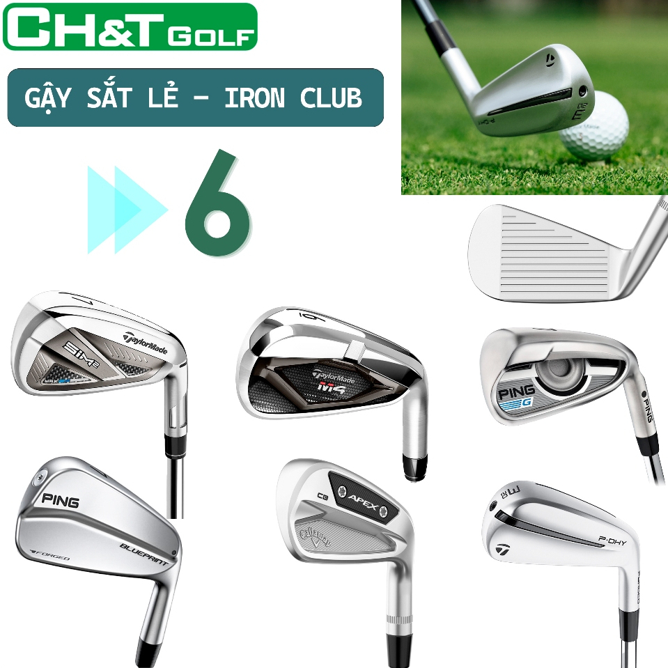 Gậy golf sắt, gậy sắt lẻ số 6 nhật cũ đã qua sử dụng, golf iron TaylorMade, Callaway,... chất lượng