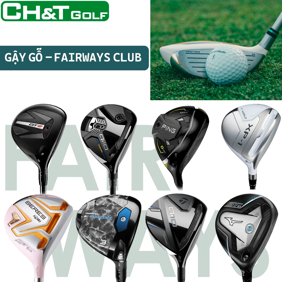 Gậy golf Fairway, Gậy golf gỗ nhật cũ, gậy golf club Miruno, TaylorMade, Callaway,... chất lượng