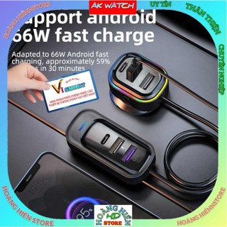 Tẩu sạc đa năng ViSmart 2 trạm sạc dây nối dài 1m tiện dụng sạc 2 vị trí trên ô tô