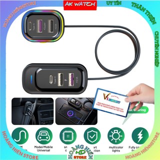 Tẩu sạc đa năng ViSmart 2 trạm sạc dây nối dài 1m tiện dụng sạc 2 vị trí trên ô tô