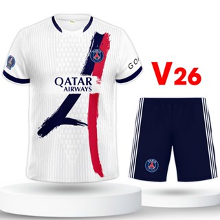 Bộ quần áo bóng đá, đồ đá banh  PSG thun mè hàn cao cấp logo thêu