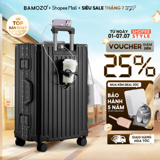 Vali Bamozo Khung Nhôm 9066 Size 20/24/28 Cao Cấp Bịt 4 Góc Chống Va Đập Bảo Hành 5 Năm