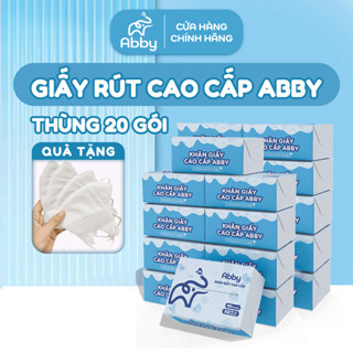 Khăn Giấy Cao Cấp Abby Mini Để Bàn Thùng 20 Bịch 400 Tờ 4 Lớp Giấy Ăn Cao Cấp 