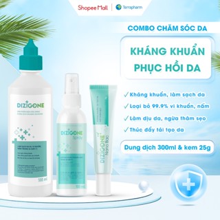 [COMBO] Dung dịch DIZIGONE 500ml & Xịt DIZIGONE 100ml & Kem DIZIGONE Nano Bạc 25g: Kháng khuẩn, làm dịu, phục hồi da