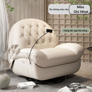 Ghế Sofa Decor Cao Cấp Dùng Phòng Khách, Phòng Ngủ, Ghế Lười, Ghế Thư Giãn Bọc Da Cao Cấp, Ghế xoay 360 độ - Nội Thất AZ