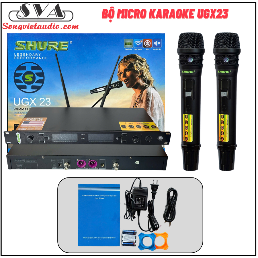 BỘ MICRO KARAOKE KHÔNG DÂY SHURE UGX23 - 2 ANTEN