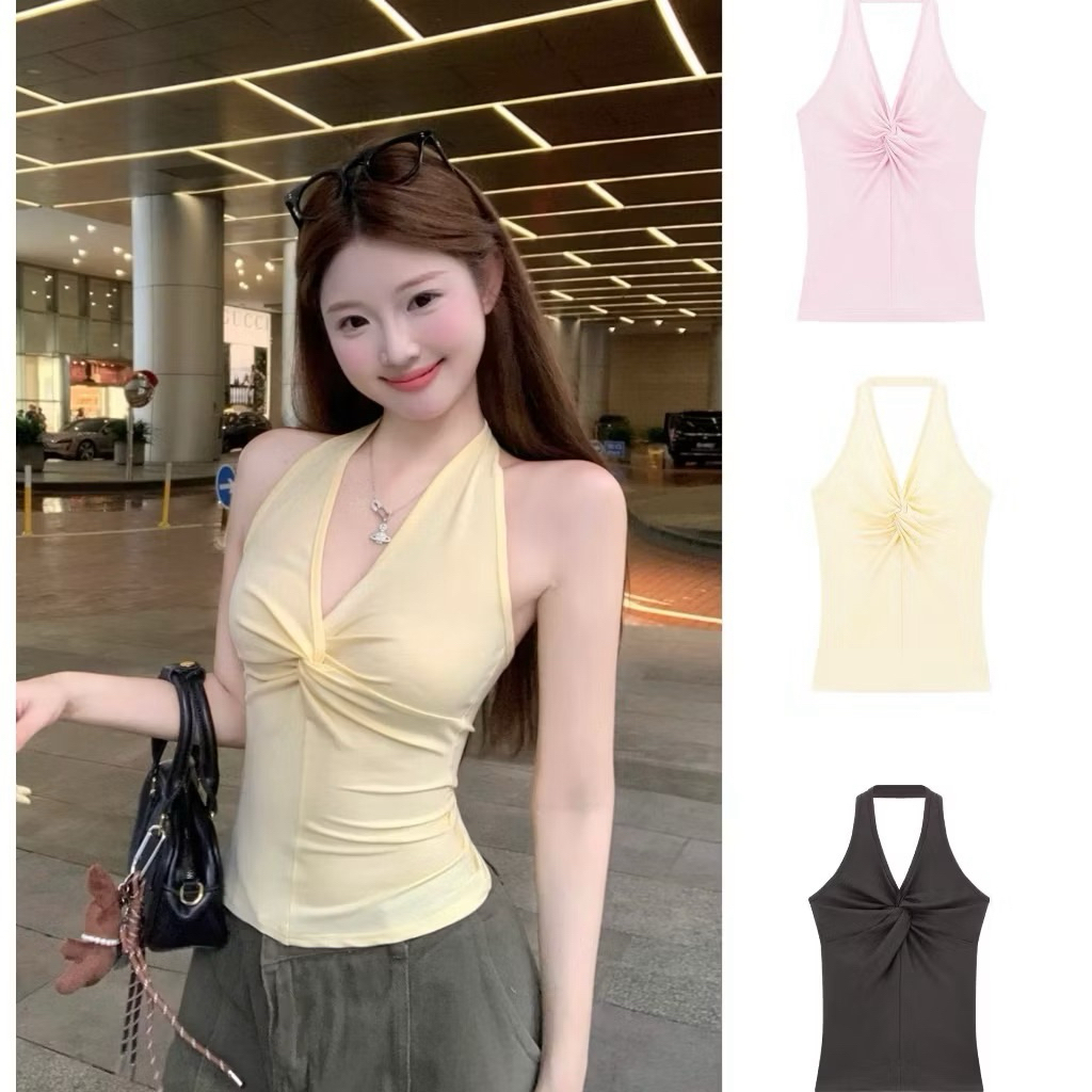 Y1781 Áo 2 dây xoắn ngực hở lưng sexy chất thun lạnh co giãn mịn mát mặc đi chơi, đi tiệc, đi biển, dạo phố | BigBuy360 - bigbuy360.vn