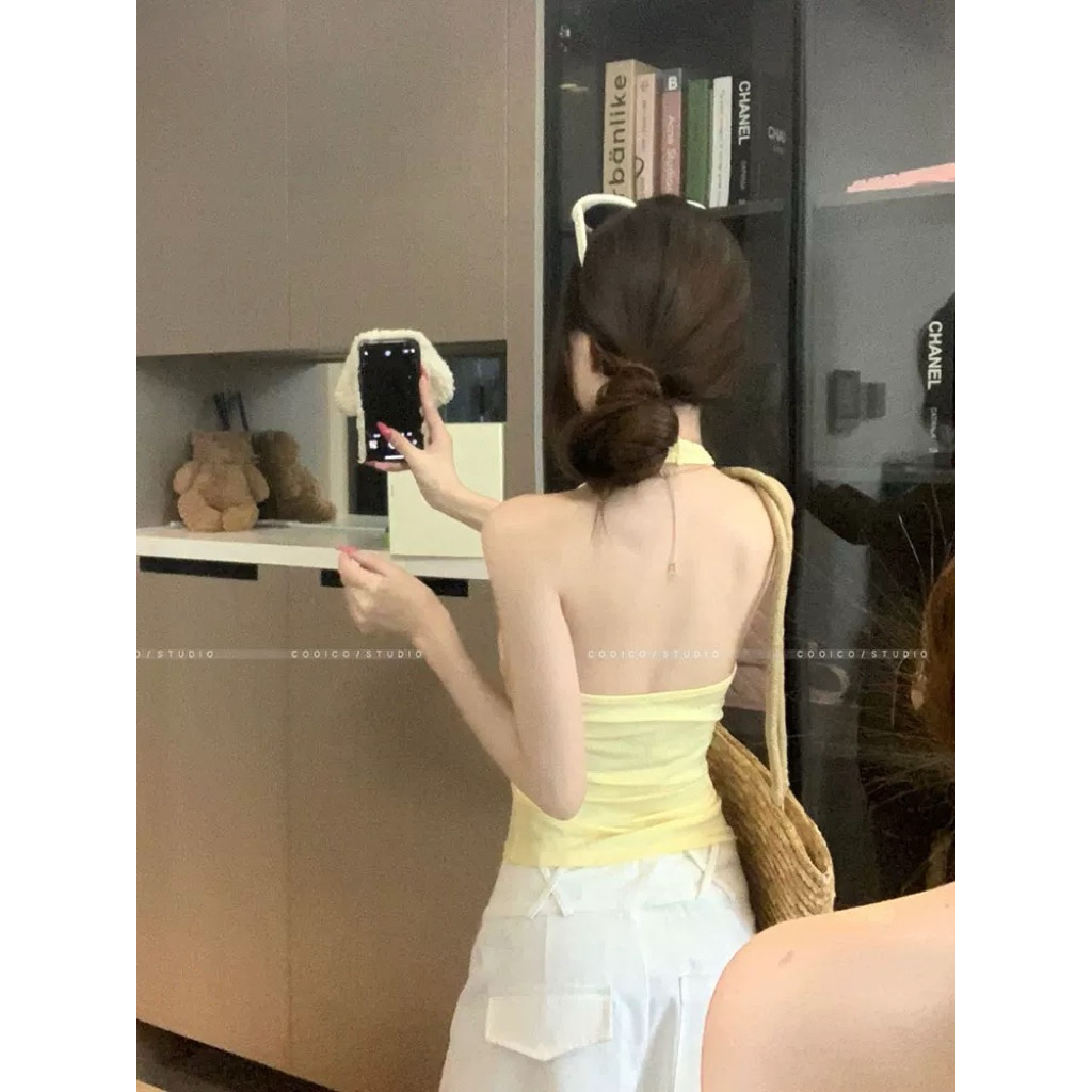 Y1781 Áo 2 dây xoắn ngực hở lưng sexy chất thun lạnh co giãn mịn mát mặc đi chơi, đi tiệc, đi biển, dạo phố | BigBuy360 - bigbuy360.vn