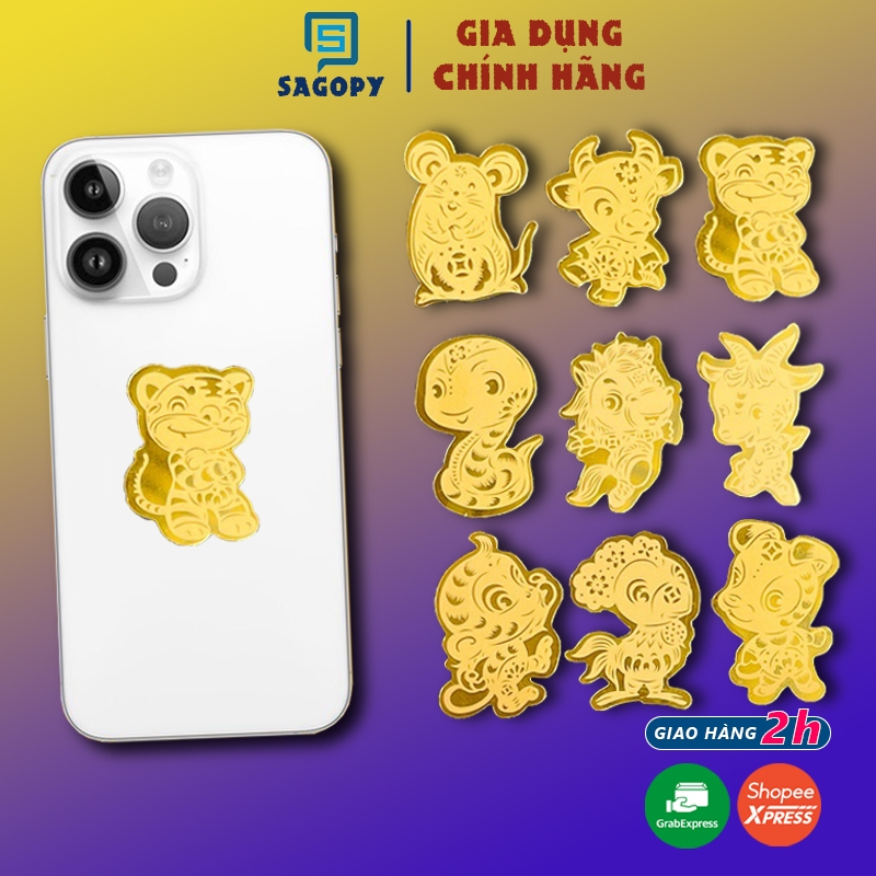 Miếng dán điện thoại 12 con giáp S P đẹp lung linh, phù hợp phong thủy tài lộc, may mắn