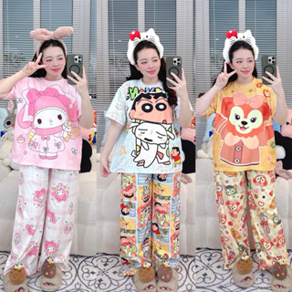 ĐỒ BỘ MẶC NHÀ TAY NGẮN CỔ TRÒN QUẦN  DÀI ( THUN TĂM LẠNH  )