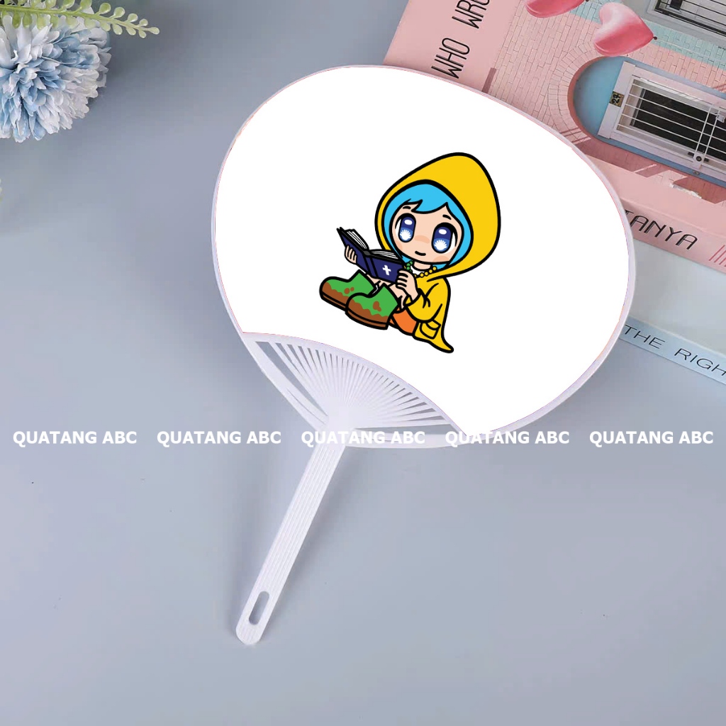 Set 3 Quạt Nan Hình LUCE Nhân vật Linh vật Biểu tượng Năm Thánh Quà tặng Công giáo QG-LUCE