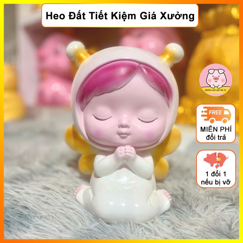 Lợn Đất, Heo Đất Tiết Kiệm Thiên Thần Ong Cầu Nguyện – Heo Đất Ủn Ỉn, Ống Heo Tiết Kiệm Tiền