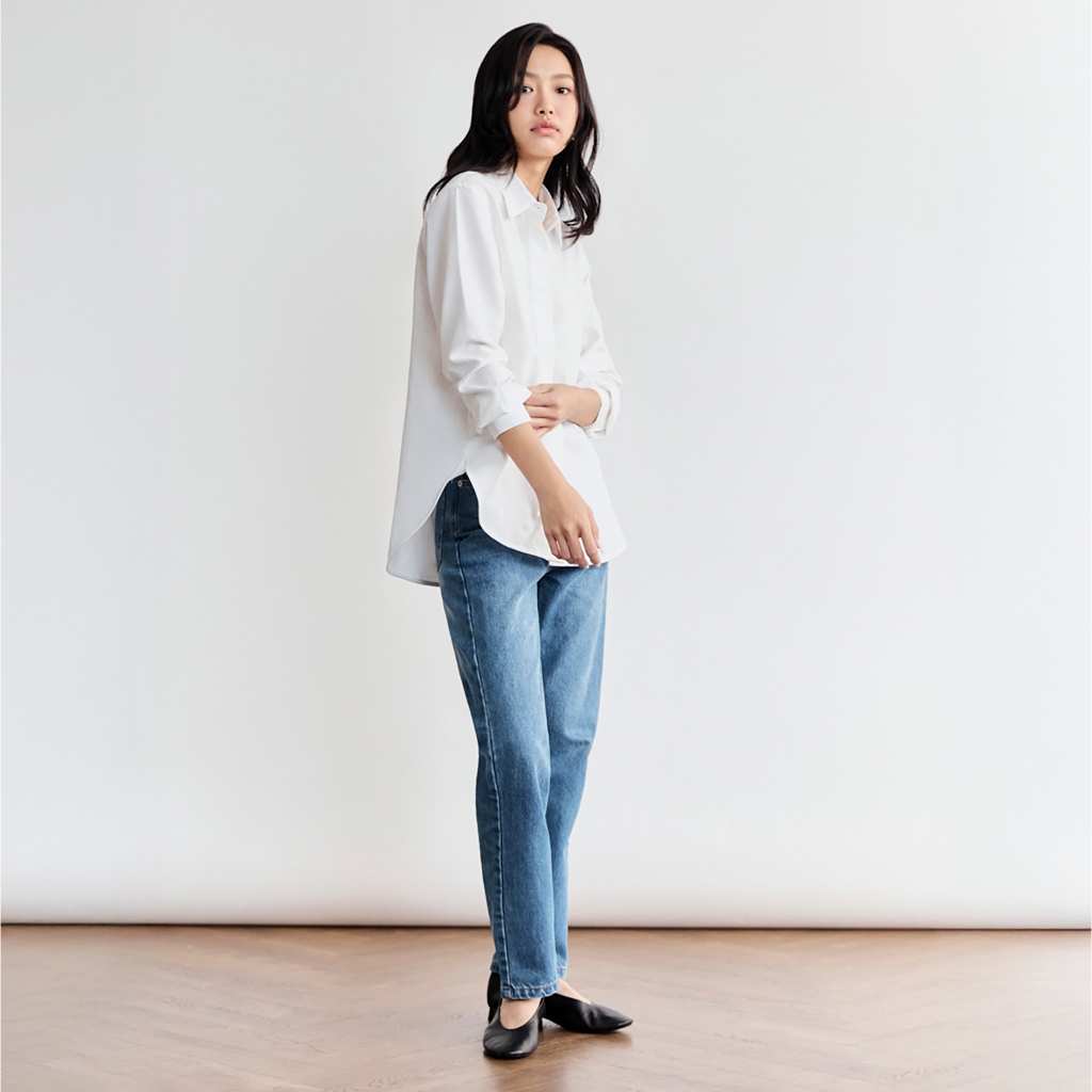 Áo sơ mi dáng Relax MONO TALK cổ đức, chất liệu poplin chống nhăn MFOT25Y-T10007FT | BigBuy360 - bigbuy360.vn