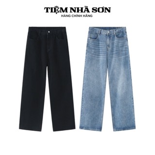 Quần Jean Trơn Ống Rộng Cạp Cao Nam Nữ Chính Hãng Tiệm Nhà SƠN