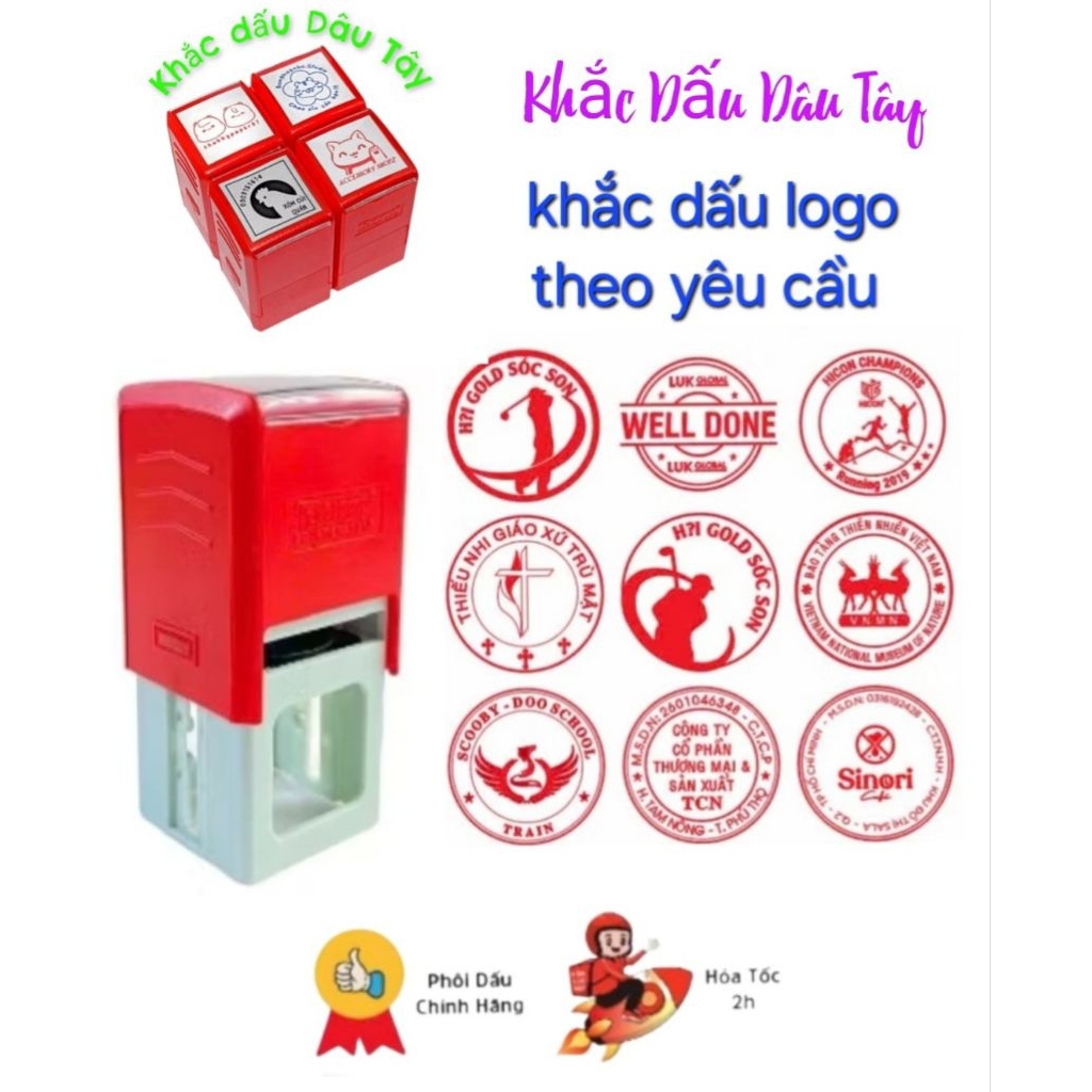 Con Dấu Vuông, Thiết Kế Con Dấu Vuông Theo Yêu cầu [Con Dấu 2cm, 3.6cm].Thiết kế Logo theo yêu cầu