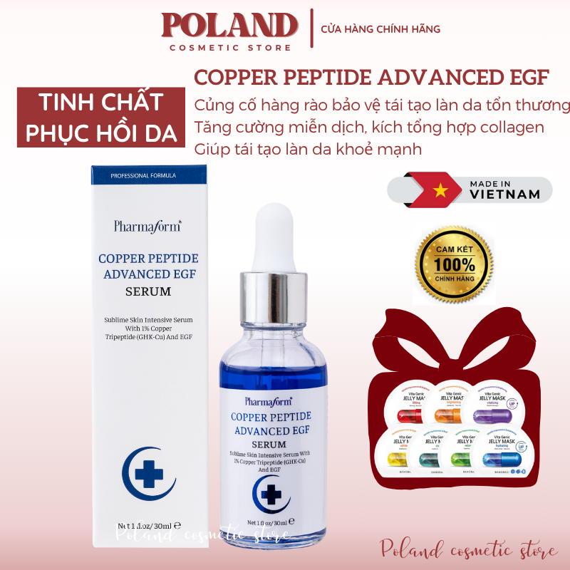 Serum phục hồi Pharmaform Copper Peptide Advanced EGF với tinh chất Đồng Peptide 30ml