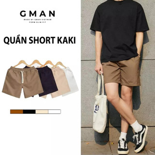  Quần Short Kaki Nam GMAN Form Đùi Cộc Cạp Chun Vải Kaki Gió Mềm Mại 