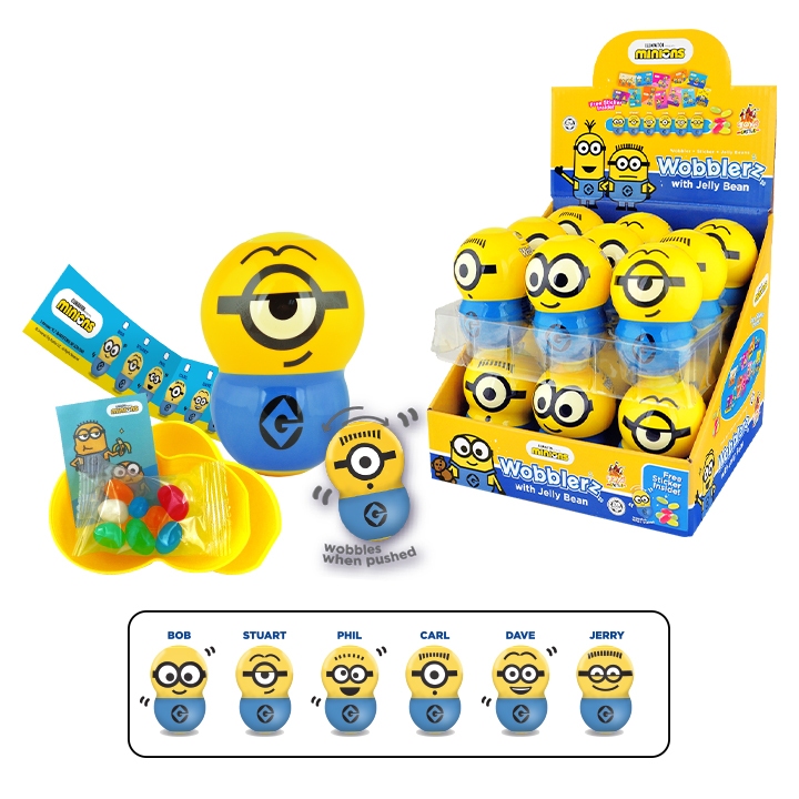 Kẹo Kèm Đồ Chơi Lật Đật Minions Wobblerz 10G