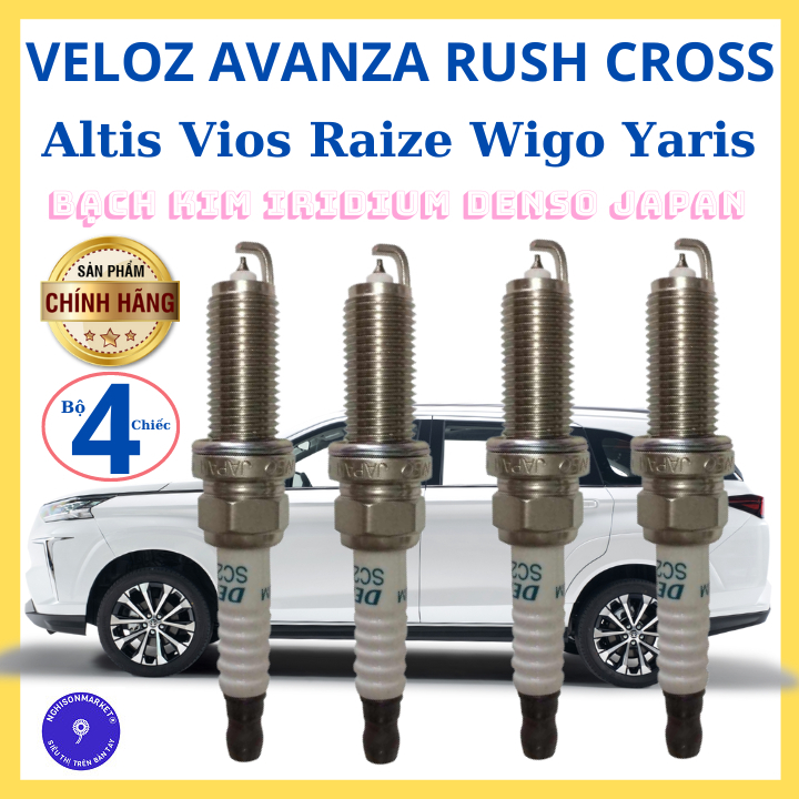 Bugi xe toyota Veloz Avanza Rush Cross Altis Vios Raize Wigo Yaris bạch kim iridium japan