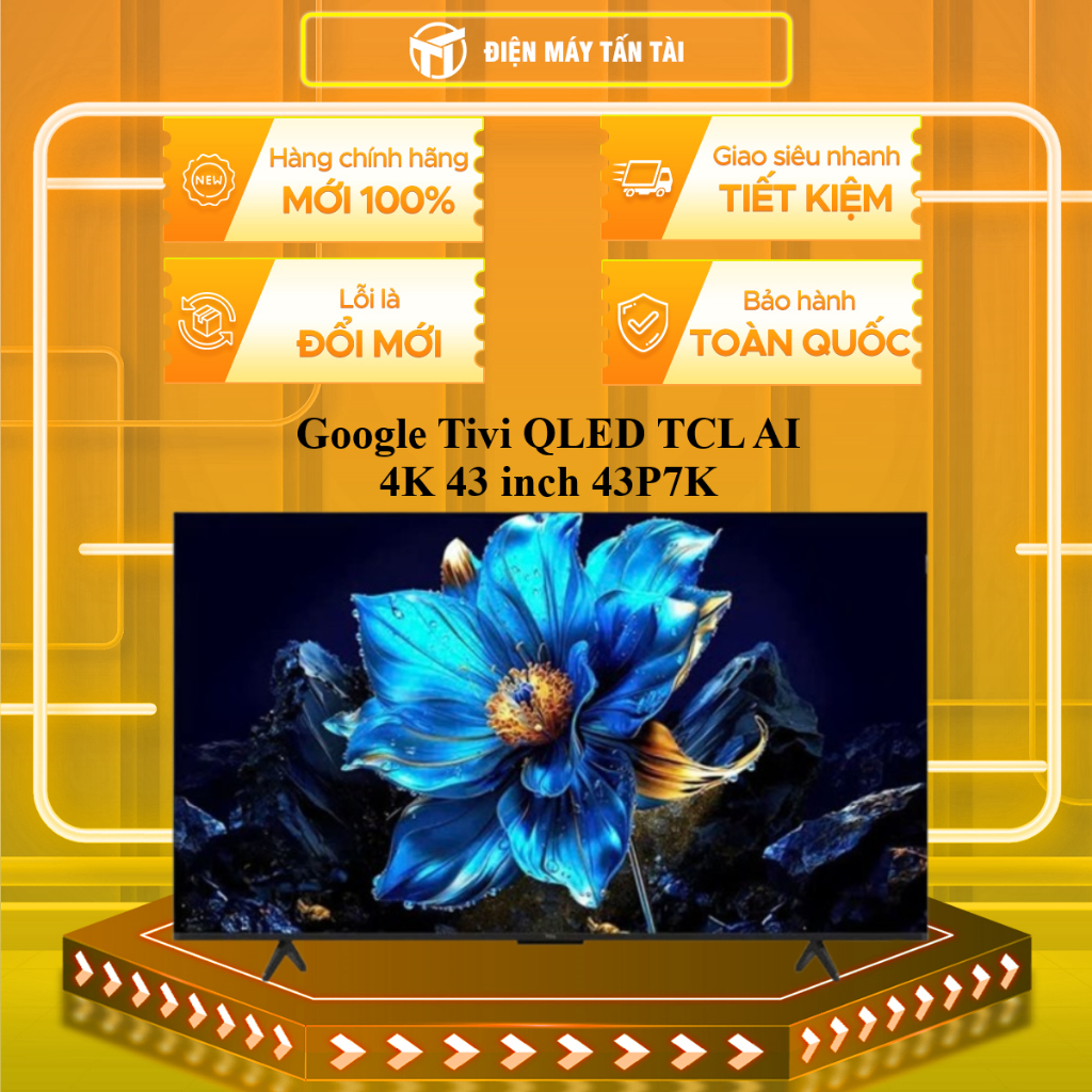 (HCM) - 43P7K - Google Tivi QLED TCL AI 4K 43 inch 43P7K