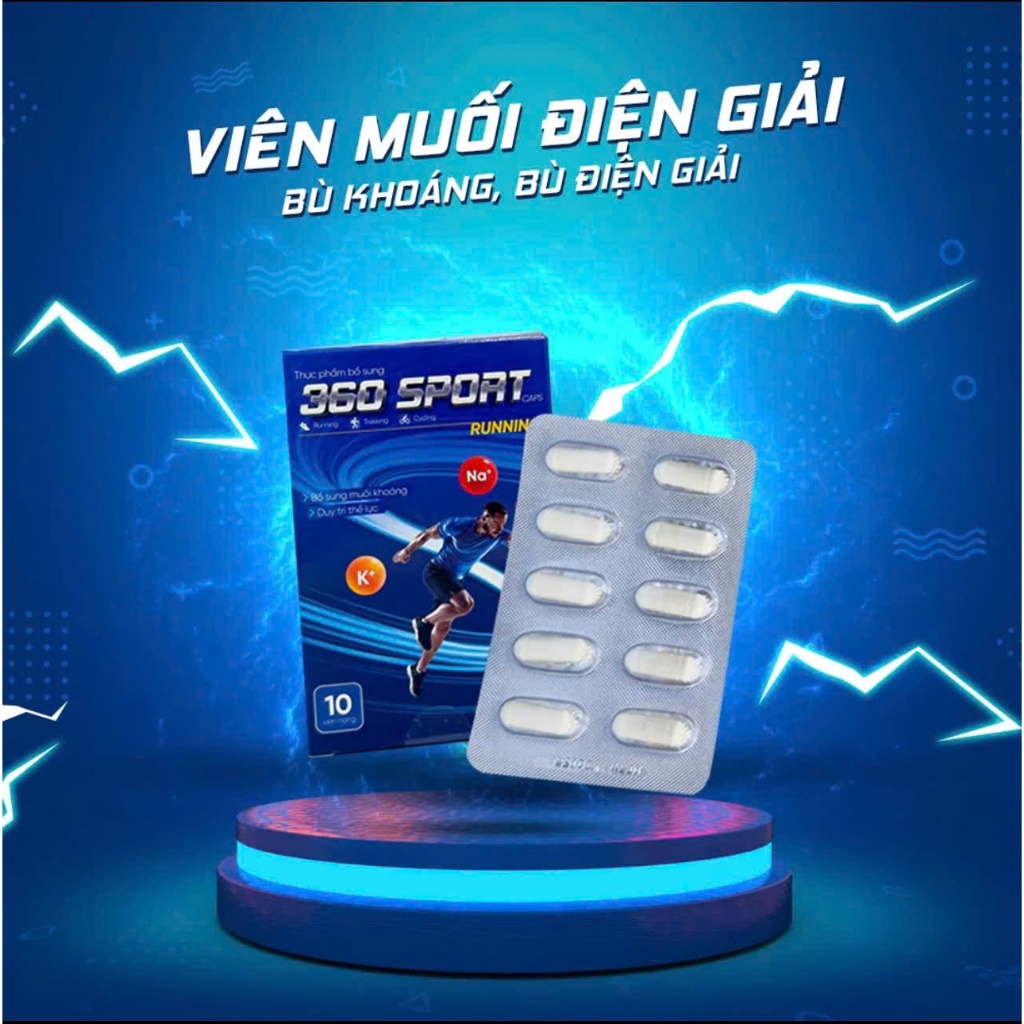 Vỉ 10 viên muối Running 360 SPORT - Giúp Bổ sung muối khoáng, Duy trì thể lực