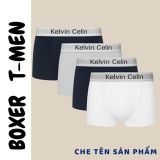 Combo 5 quần sịp Boxer Kelvin Celin, quần sịp nam form quần đùi Boxer cạp dệt sang trọng, sịp thun lạnh thoáng mát