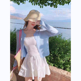 (CÓ SẴN) Áo khoác cardigan dệt kim len lỗ mỏng, Áo khoác dài tay thời trang mùa hè xinh xắn cho nữ AKL114