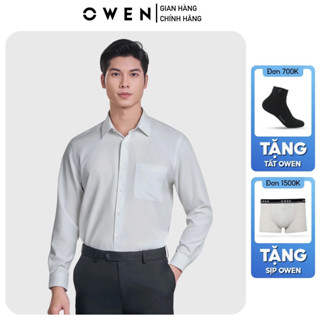  Áo sơ mi nam dài tay Nano Owen dáng Regular Fit ôm nhẹ chất liệu mềm chống nhăn tốt AR240300DT 