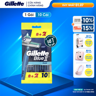 Dao Cạo Râu Gillette Blue II Plus - Gói 8+2 Cái