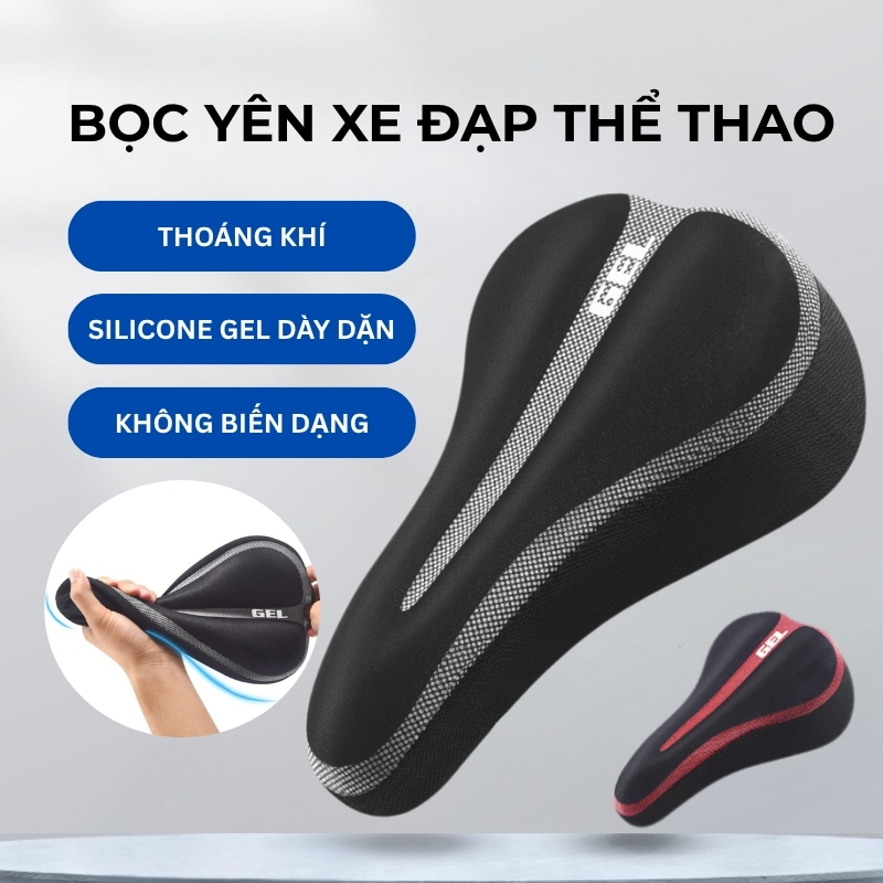 Bọc Yên Xe Đạp Thể Thao Silicone Gel Siêu Êm, Đệm Yên Xe Đạp Thể Thao Siêu Êm Chống Trơn Trượt Thoáng Khí