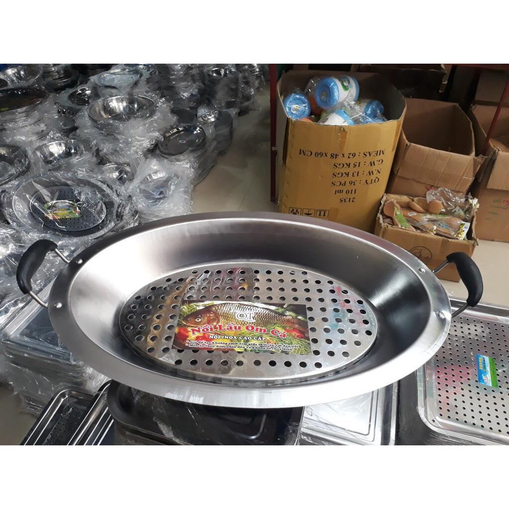 Khay lẩu cá chép om dưa inox - Khay cá chép om dưa - Khay om cá
