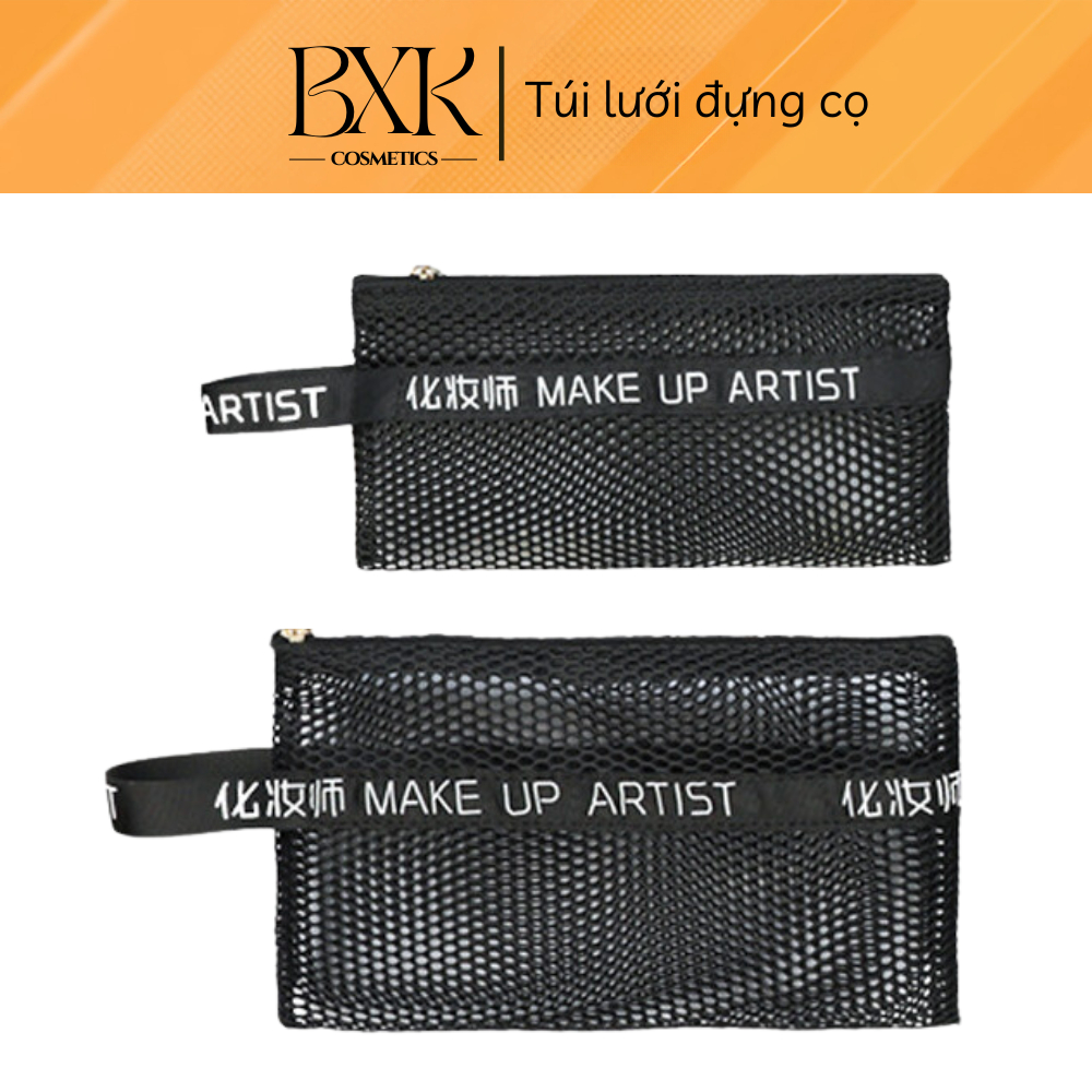 Túi lưới đựng cọ có khoá kéo Make Up Artist OVW, đựng đồ trang điểm, đồ dùng cá nhân (không kèm cọ) BXK COSMETICS