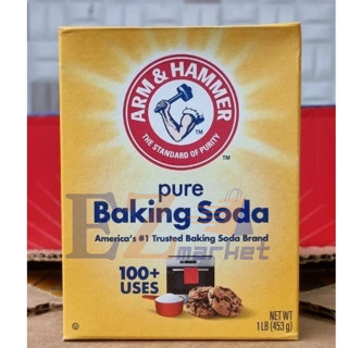   Hàng Mỹ Date: 07.26  Bột nở Baking Soda Arm & Hammer 453g Làm bánh tẩy rửa khử mùi HSD 07.2026 
