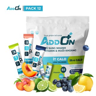  Bột Uống Điện Giải Thể Thao ADDON PACK 12 Ít Calo Bù Nước Bổ Sung Muối Khoáng Hỗ Trợ Phục Hồi 