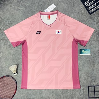 Áo Cầu Lông Yonex Hồng Tuyển Hàn Quốc, Chất Vải Thun Mè Siêu Thấm Hút Full Size Nam Nữ