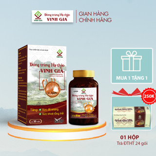 [MUA 01 TẶNG 1] Hộp Viên Nang Đông Trùng Hạ Thảo Vinh Gia hộp 30v TẶNG 01 hộp Trà ĐTHT 24 gói