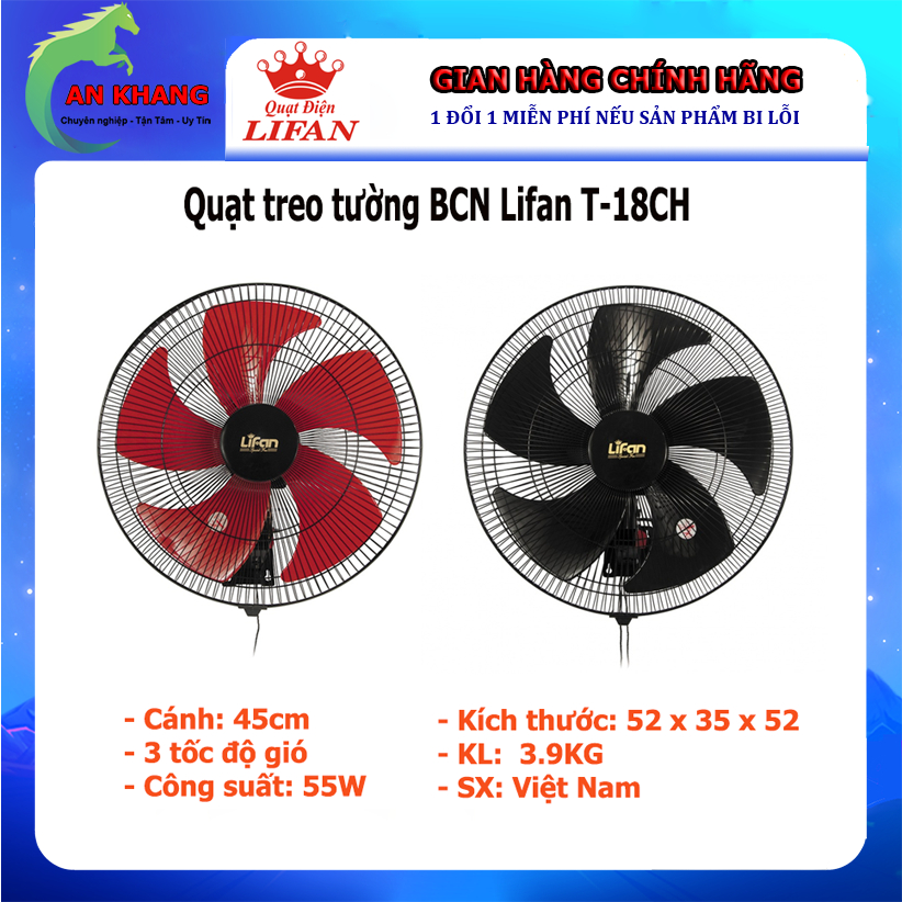 Quạt treo Bán Công Nghiệp Lifan T-18CH cánh 45cm - Hàng chính hãng