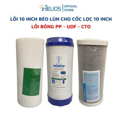 Lõi lọc cho cốc lọc 10 inch béo lùn - Lõi bông PP béo, Than UDF béo, CTO béo Lọc đầu nguồn,...
