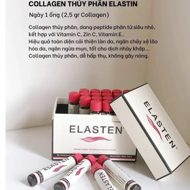 Chính hãng Collagen Elasten Đức Hộp 28 ống đẹp da kéo dài tuổi thanh xuân