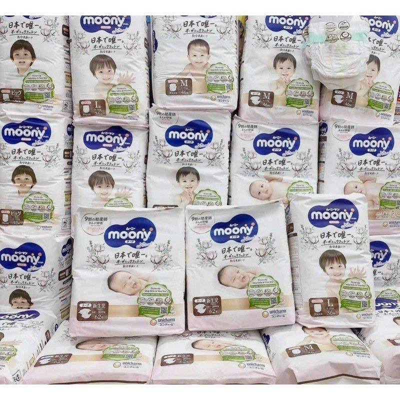 Cộng Miếng) Bỉm Moony Natural organics chính hãng Nhật Bản