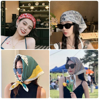 Khăn lụa vuông mềm 70x70 Có thể dùng làm khăn quàng cổ, băng đô, tết ​​tóc Đa chức năng 1001