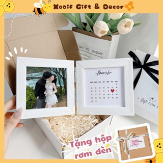 [TẶNG HỘP RƠM] Khung ảnh gấp đôi quà tặng người yêu, khung ảnh 10x10 cm tặng sinh nhật, kỉ niệm ngày yêu