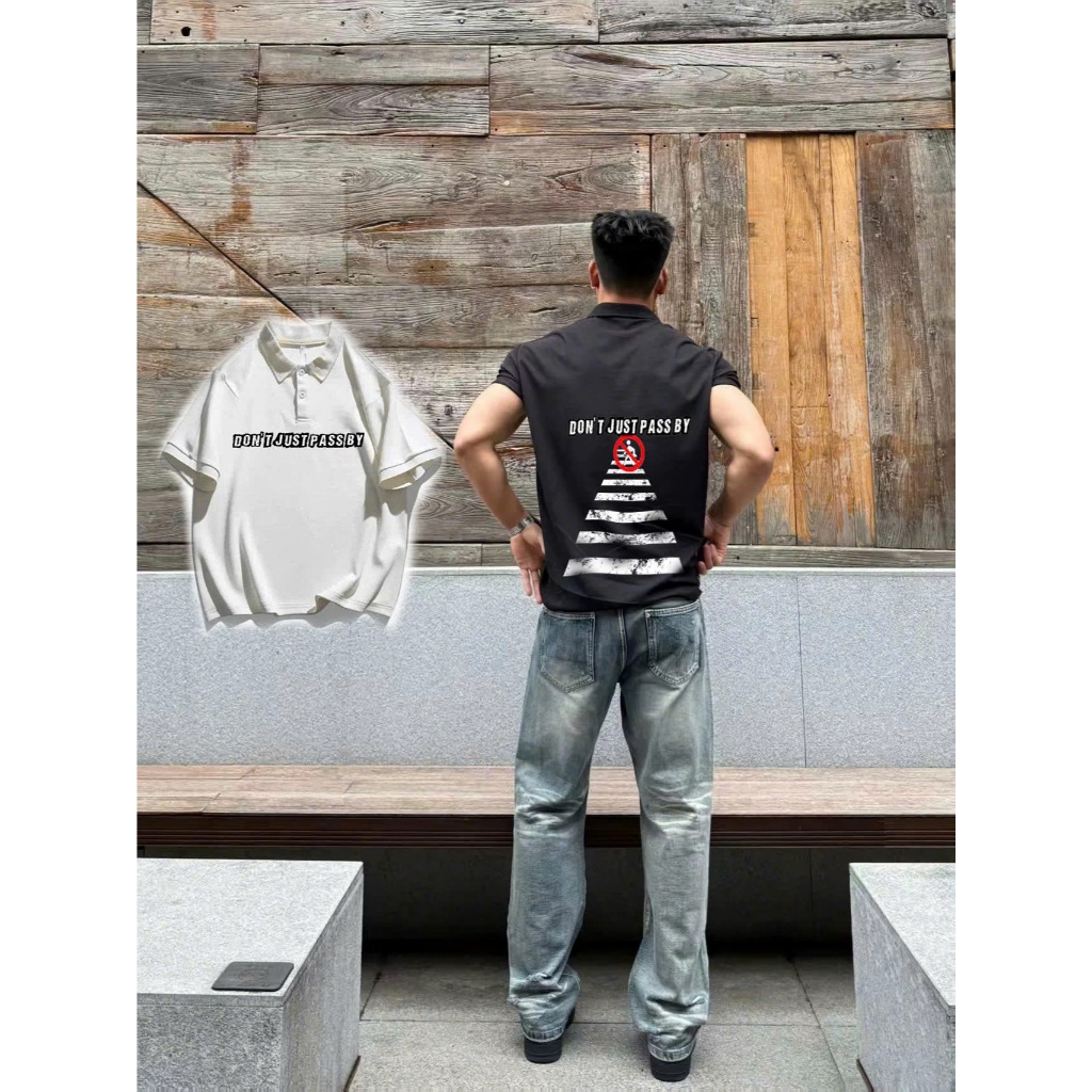 Áo thun Stee Polo DON'T JUST PASS BY Cotton ICVCVNI Unisex