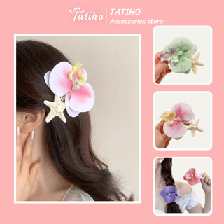 Kẹp Tóc Hoa Lan Đi Biển Nữ, Kẹp Tóc Hoa Lan Đính Sao Biển Ngọt Ngào Phong Cách Hàn Quốc Thời Trang Mùa Hè - Mã KT093